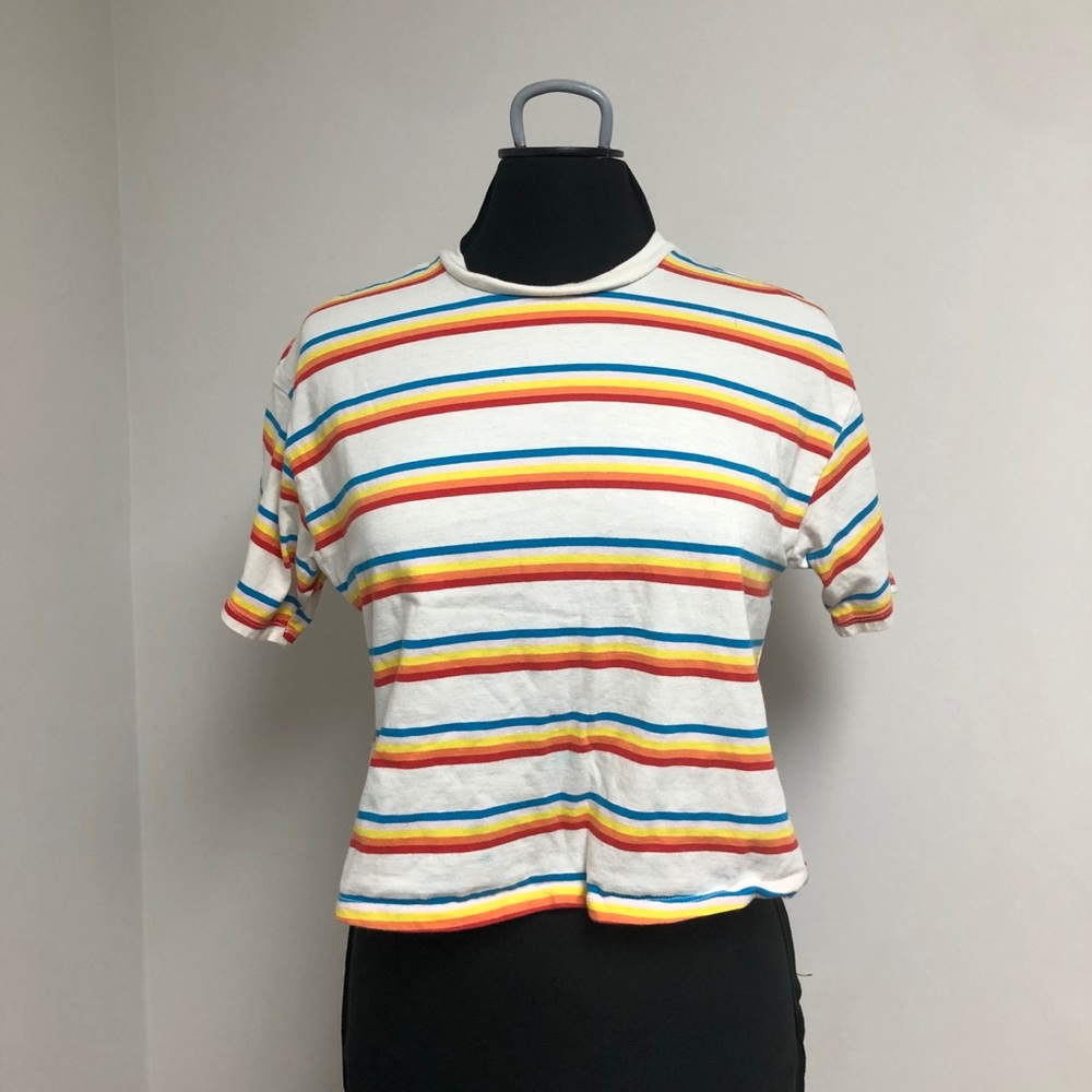 Wild Fable Retro Rainbow Stripe Crop Top
